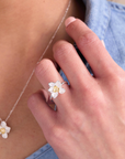 Daffodil Silver Adjustable Ring