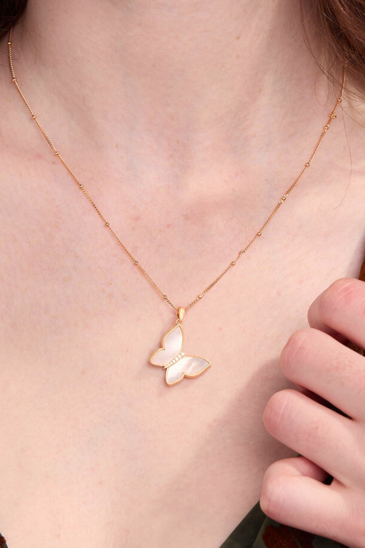 Butterfly Mother of Pearl Necklace