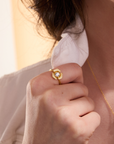 Rosebud gold adjustable ring