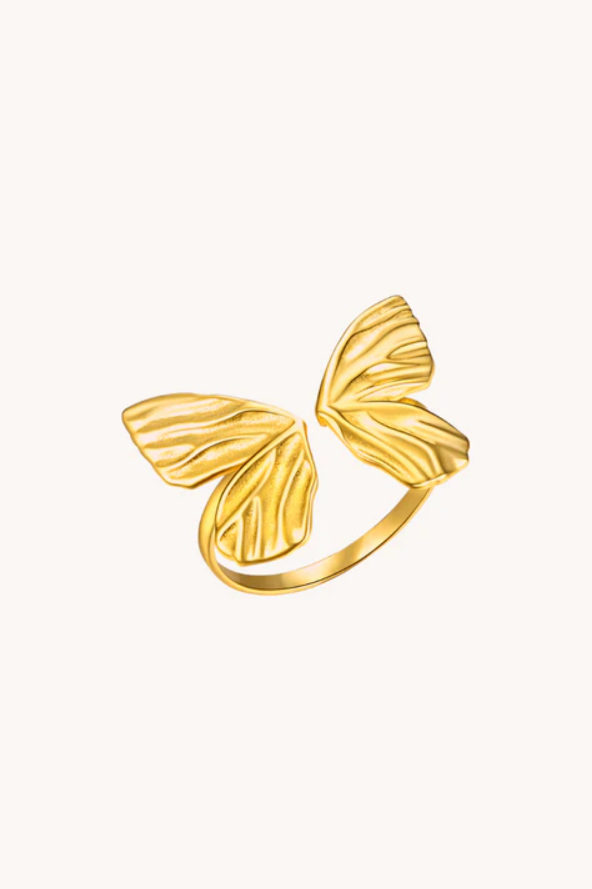 Butterfly Wings Gold Adjustable Ring