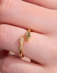 Autumn Marquise Leaf Gold Adjustable Ring