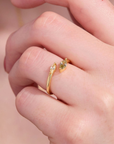 Autumn Marquise Leaf Gold Adjustable Ring
