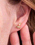 Autumn Marquise Leaf Gold Stud