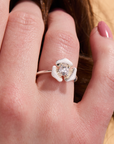Rosebud silver adjustable ring