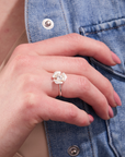 Rosebud silver adjustable ring