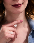 Rosebud silver adjustable ring