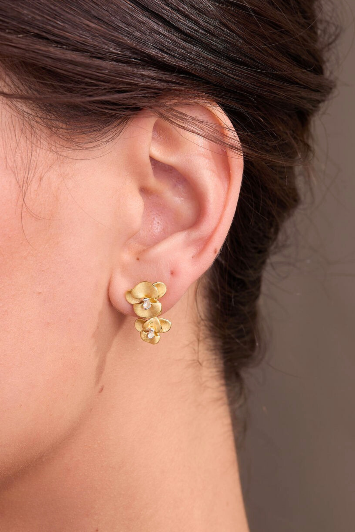 Orchid Gold Studs