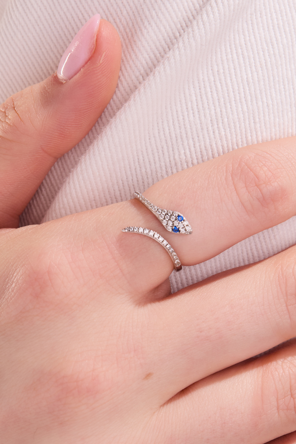 Snake Silver Adjustable Ring
