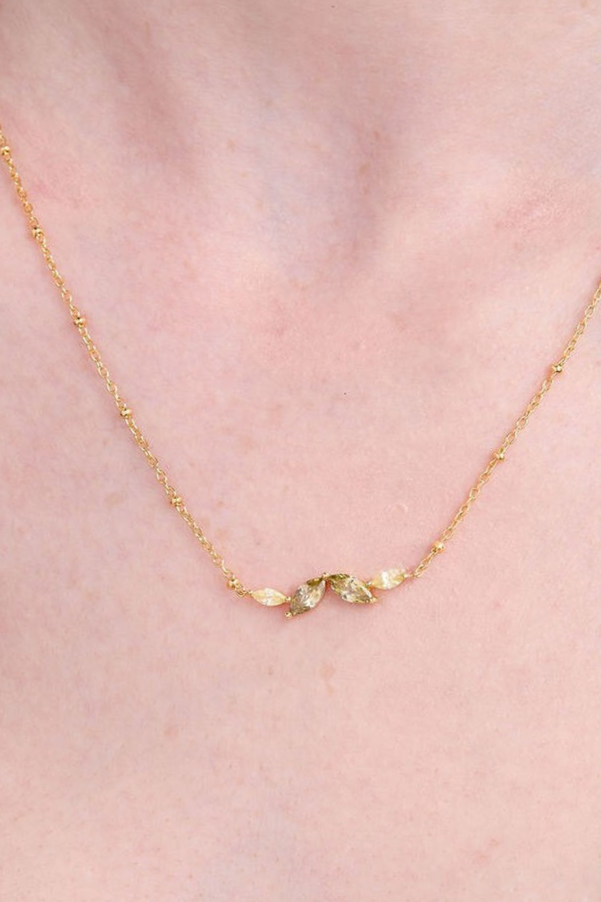 Autumn Marquise Leaf Gold Necklace