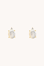 Mother Of Pearl Oval Gold Studs