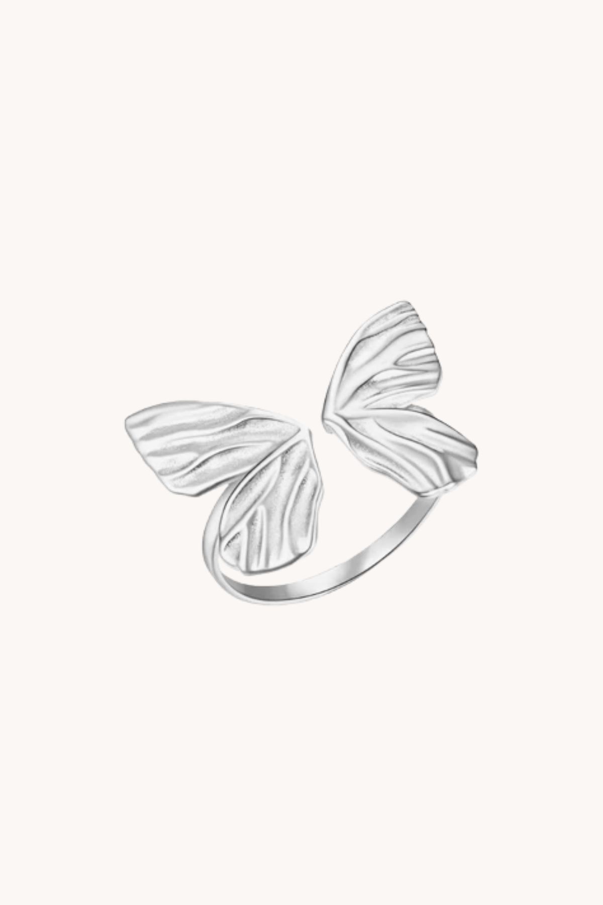 Butterfly Wings Silver Adjustable Ring
