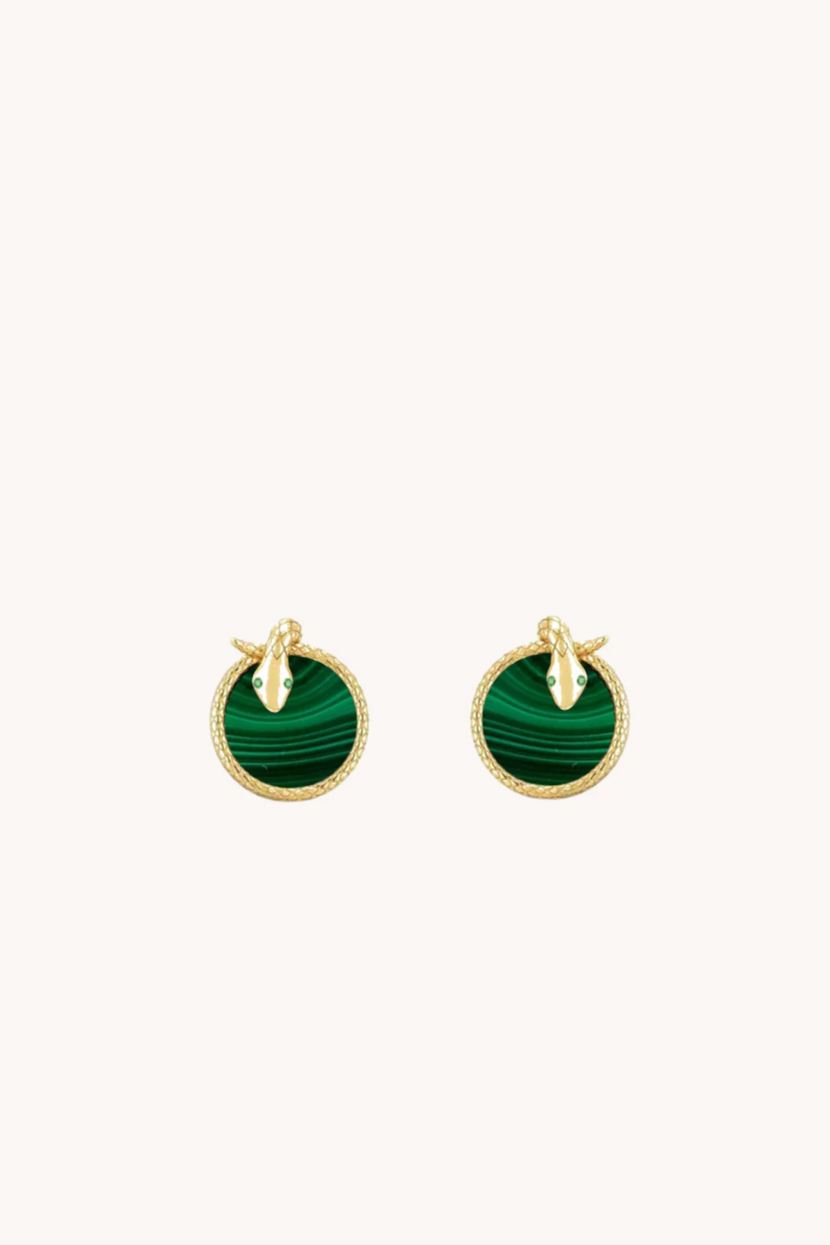 Snake Malachite Stud Earrings