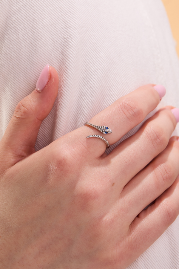 Snake Silver Adjustable Ring
