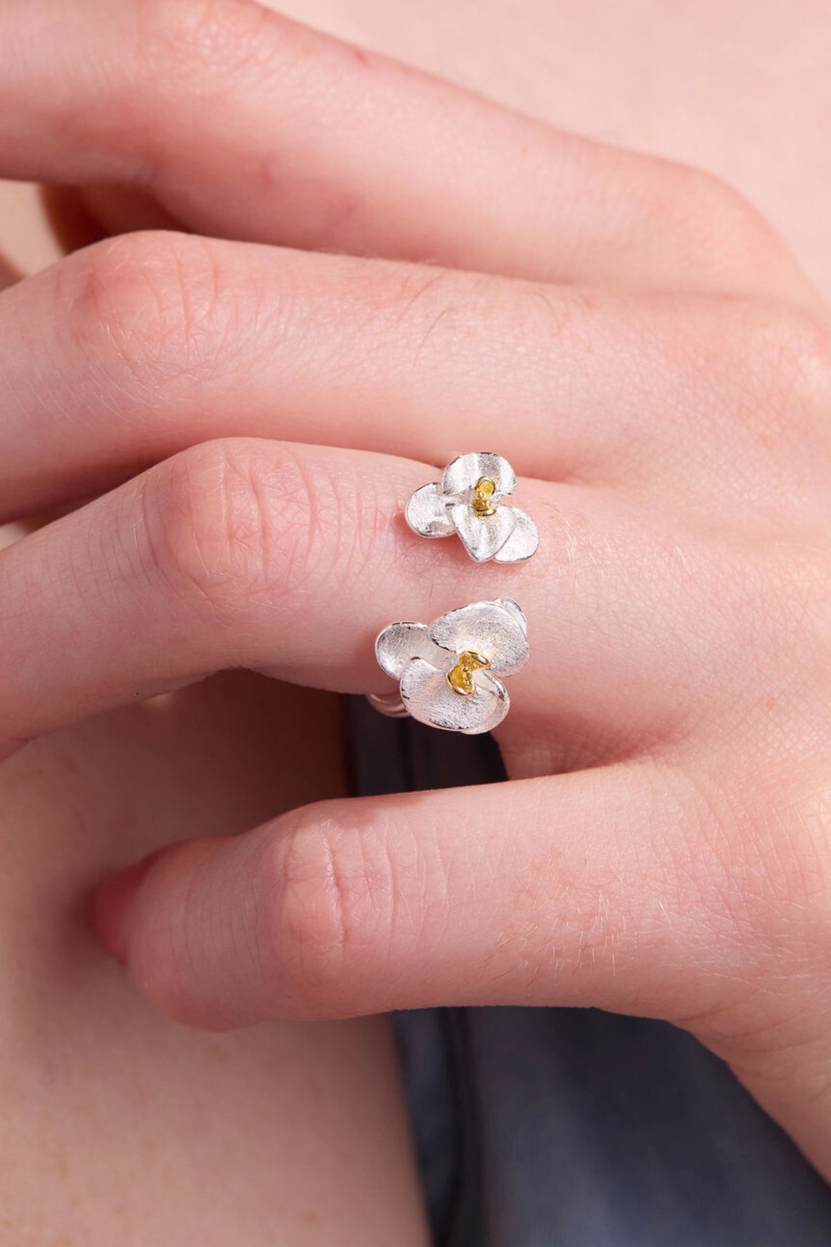 Orchid Silver Adjustable Ring