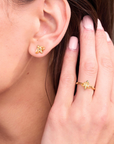 Bumblebee Citrine Gold Adjustable Ring
