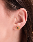Sunflower Gold Stud Earrings
