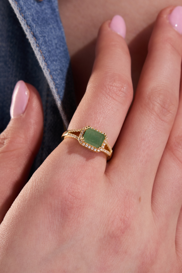 Jade Timeless Gold Adjustable Ring