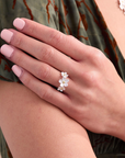 Cherry Blossom Silver Adjustable Ring