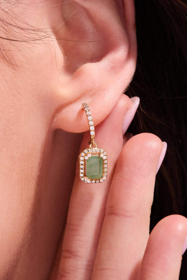 Jade Timeless Gold Drop Earrings