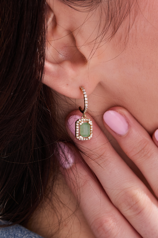 Jade Timeless Gold Drop Earrings