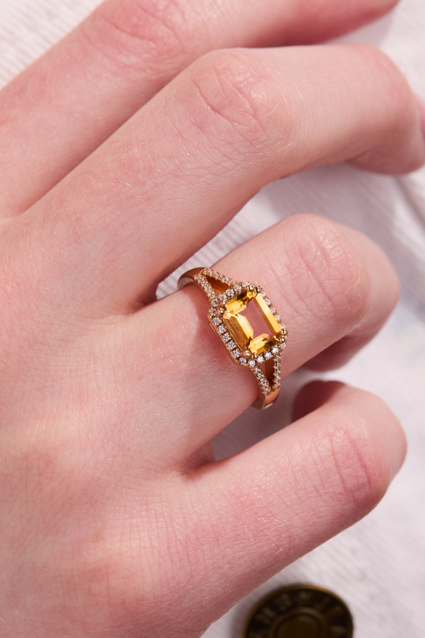 Citrine Timeless Gold Adjustable Ring