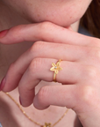 Summer Lily Gold Adjustable Ring