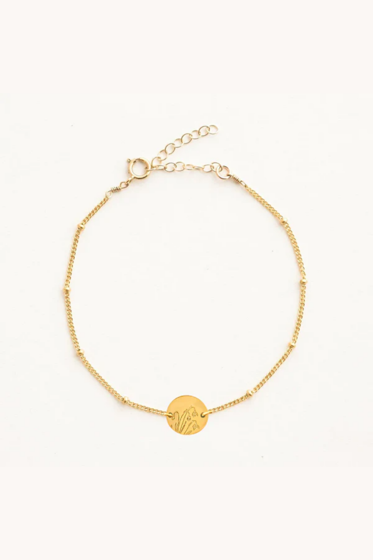 January Snowdrop Gold Birthflower Bracelet