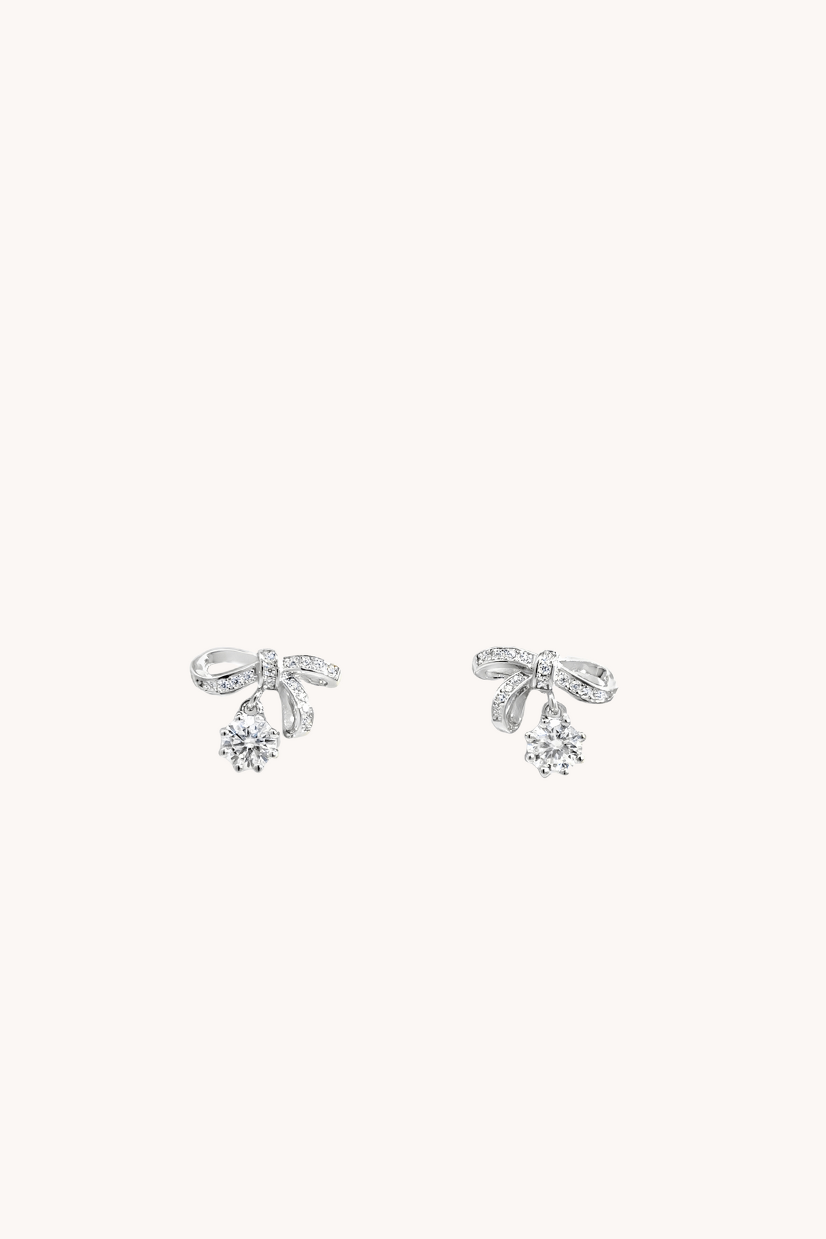 Ribbon Wrapped Snowflake Silver Stud Earrings