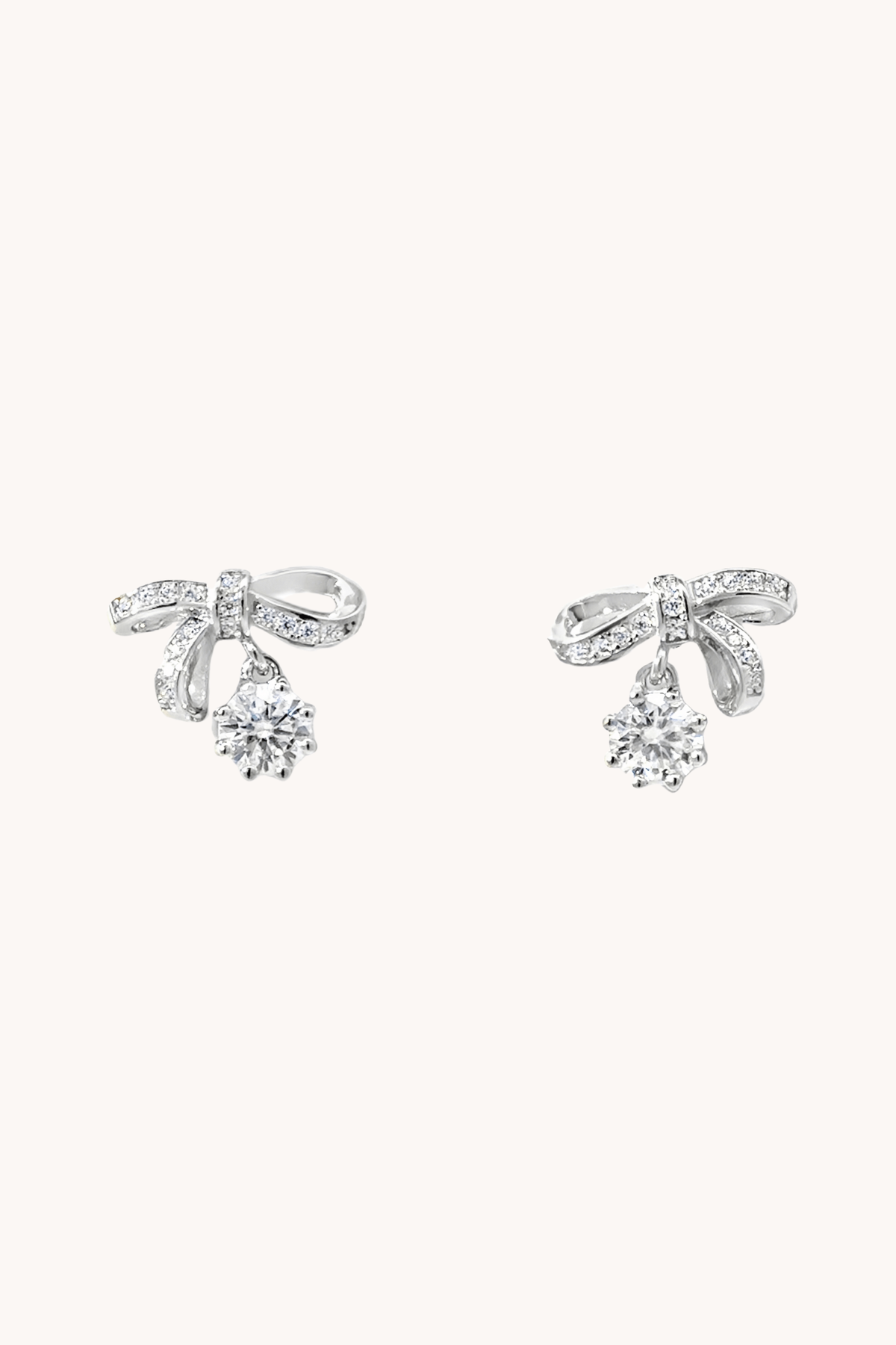 Ribbon Wrapped Snowflake Silver Stud Earrings