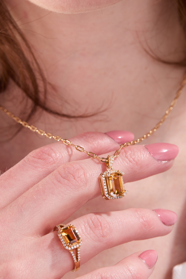 Citrine Timeless Gold Adjustable Ring