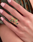 Fall Leaf Gold Adjustable Ring