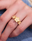 Cherry Blossom Gold Adjustable Ring