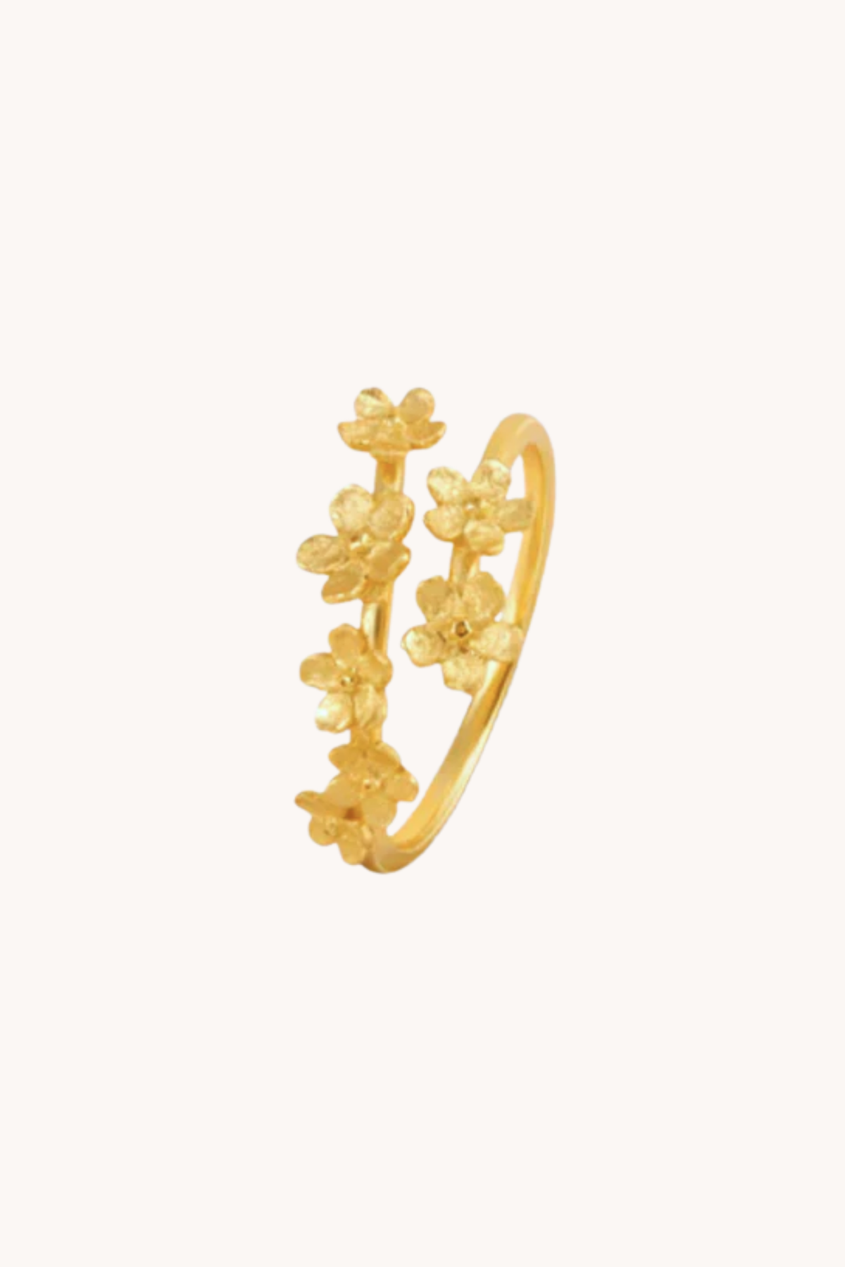 Cherry Blossom Gold Adjustable Ring