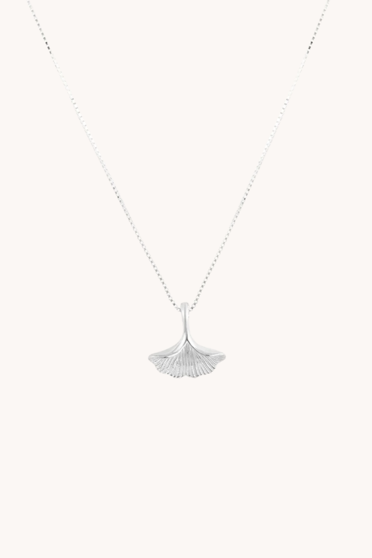 Ginkgo Leaf Silver Necklace