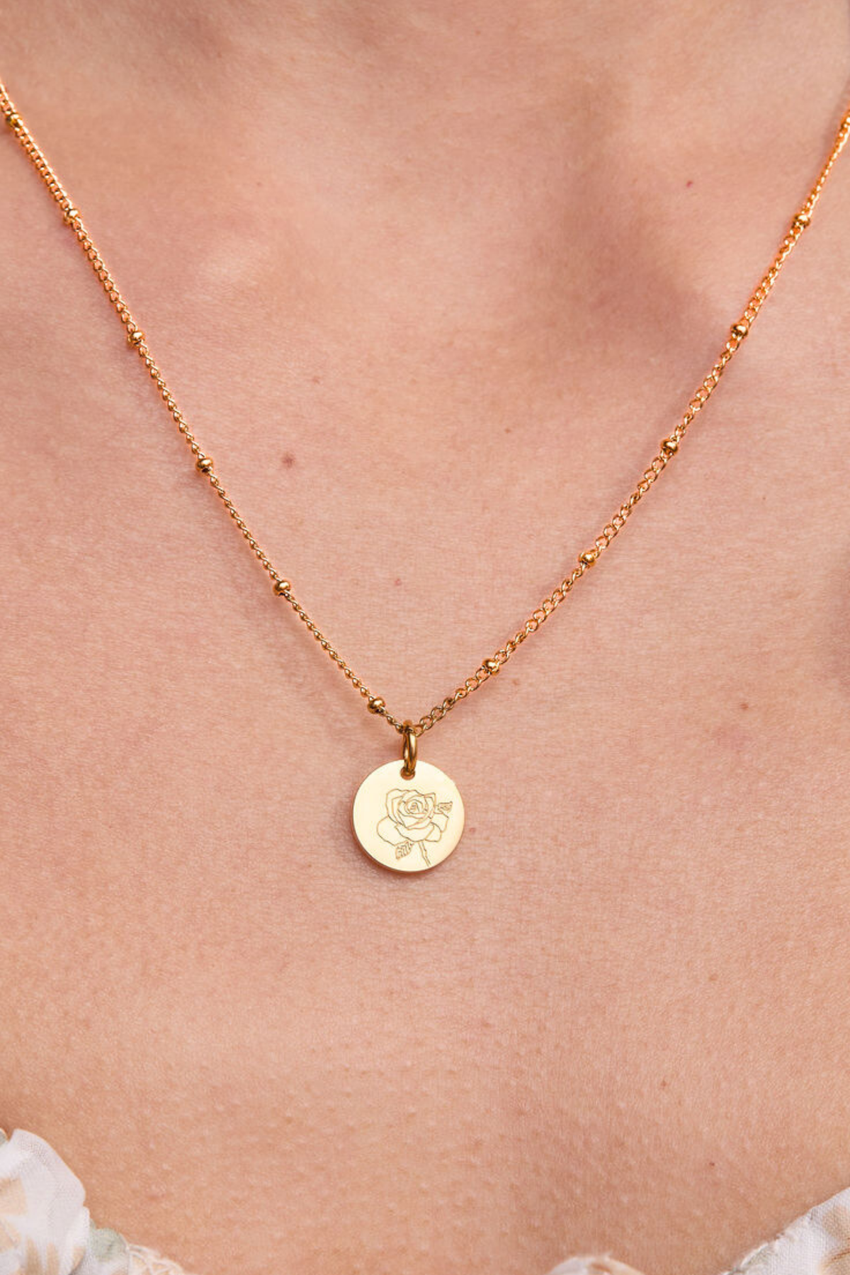 June Rose Gold Birthflower Necklace