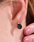 London Blue Topaz Oval Gold Studs