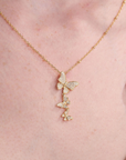 Dancing Butterfly Gold Necklace