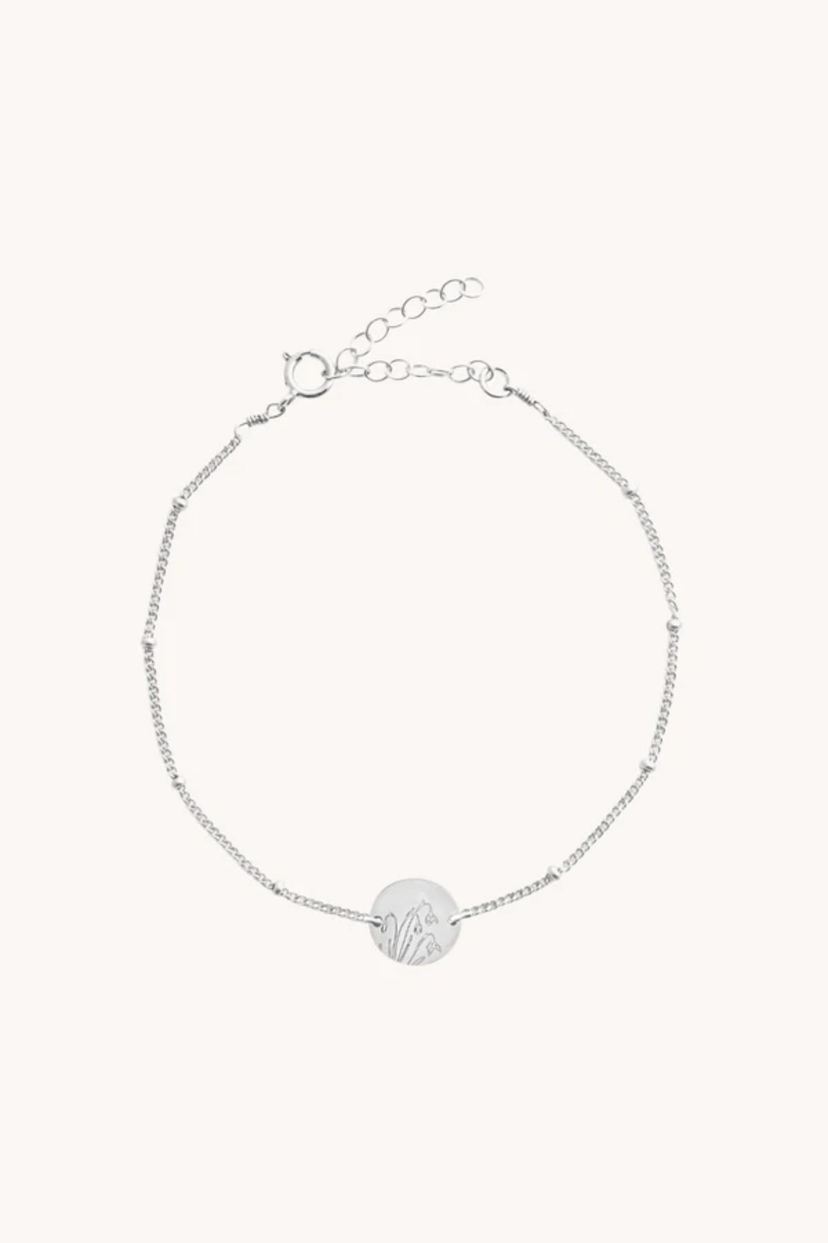 January Snowdrop Silver Birthflower Bracelet