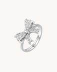 Beautiful Bow Silver Adjustable Ring
