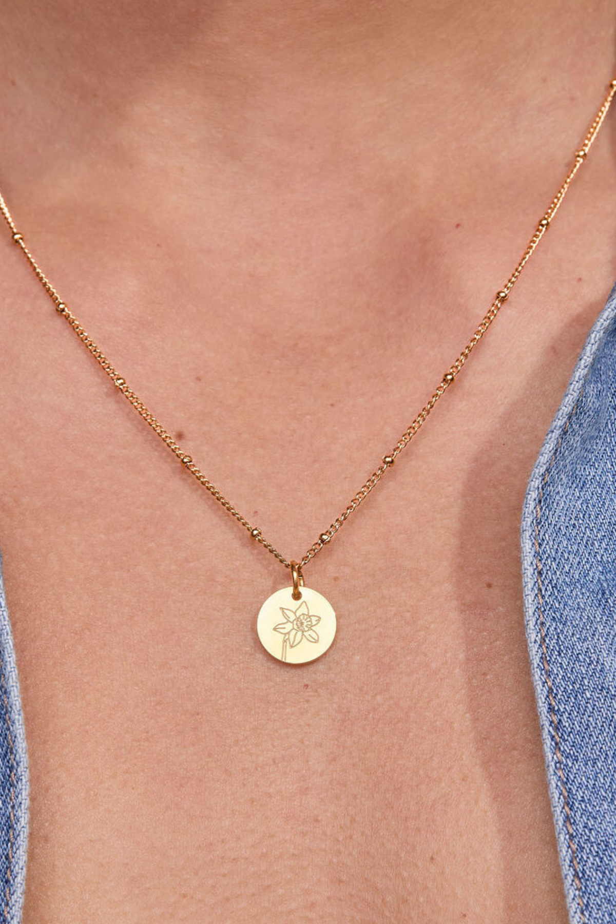 March Daffodils Gold Birthflower Necklace