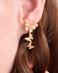 Dancing Butterfly Gold Studs