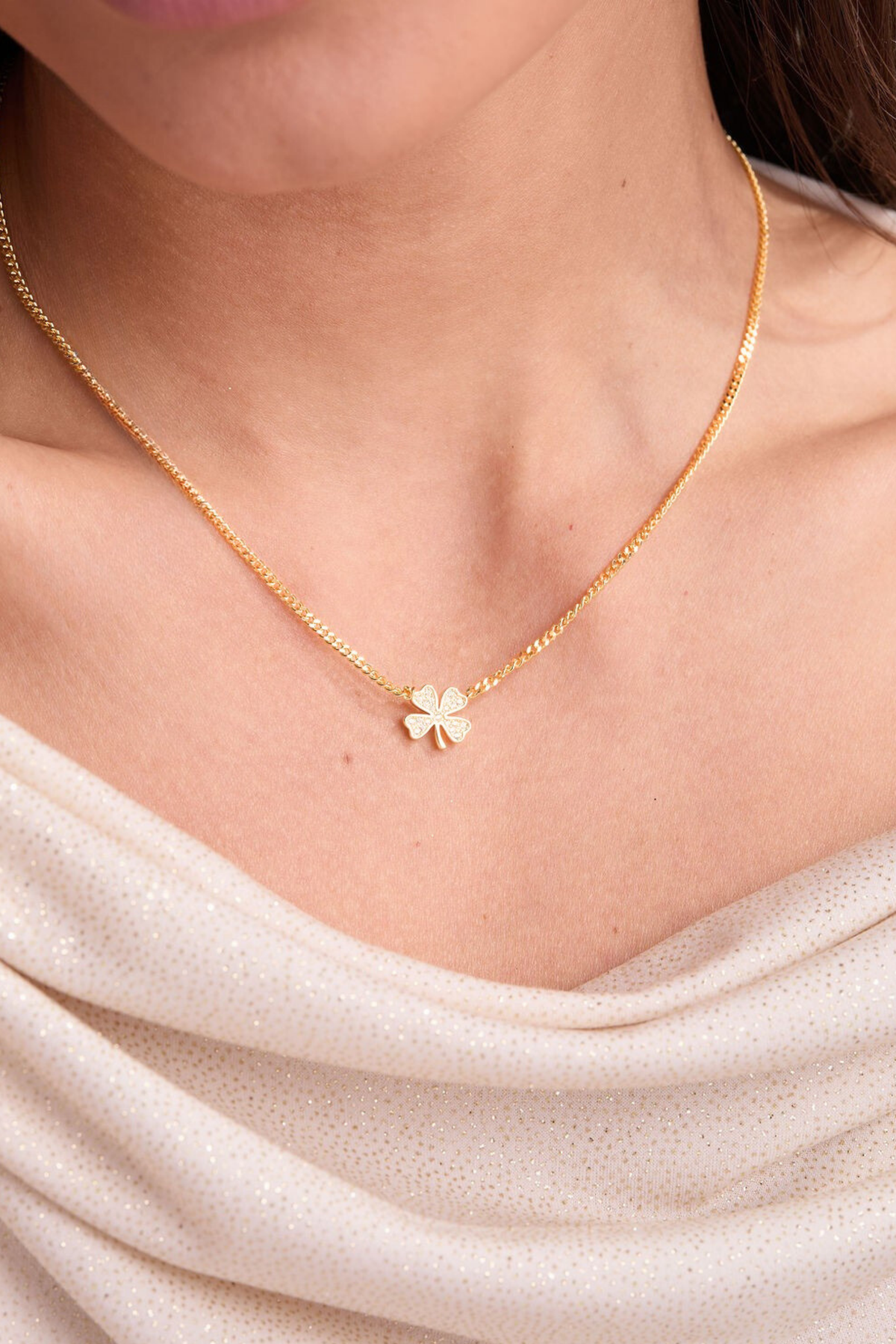 Lucky Clover Gold Necklace