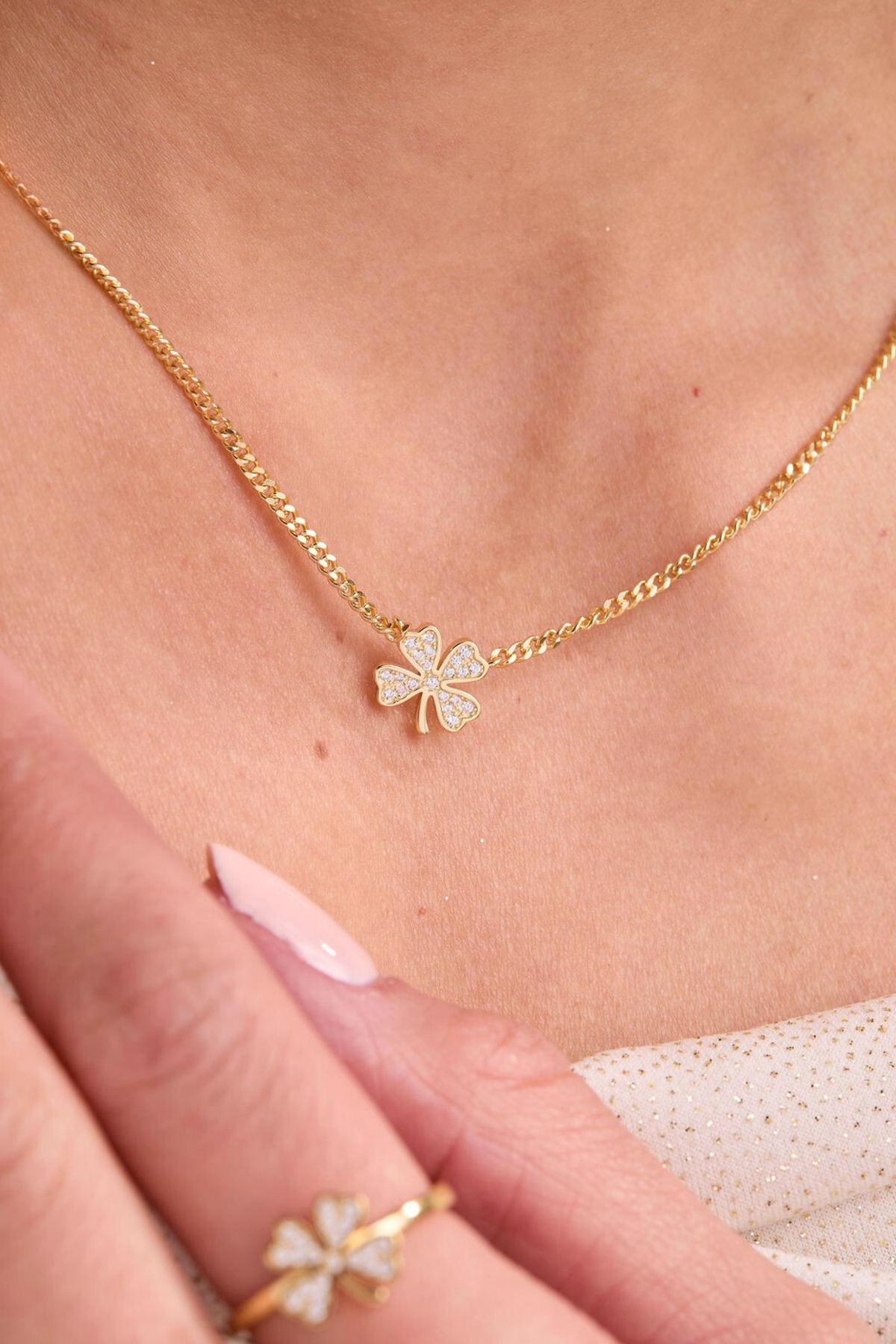 Lucky Clover Gold Necklace