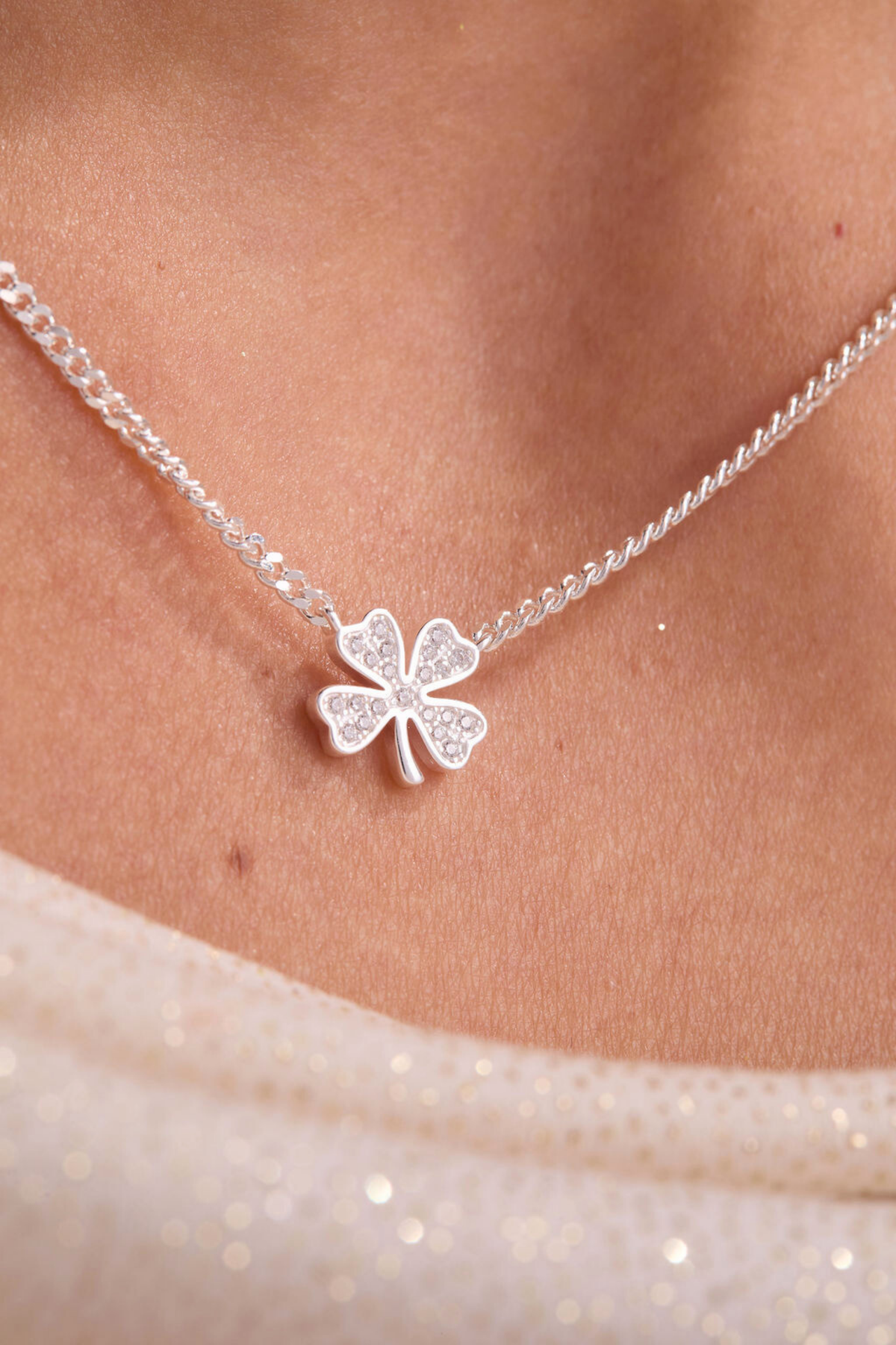 Lucky Clover Silver Necklace