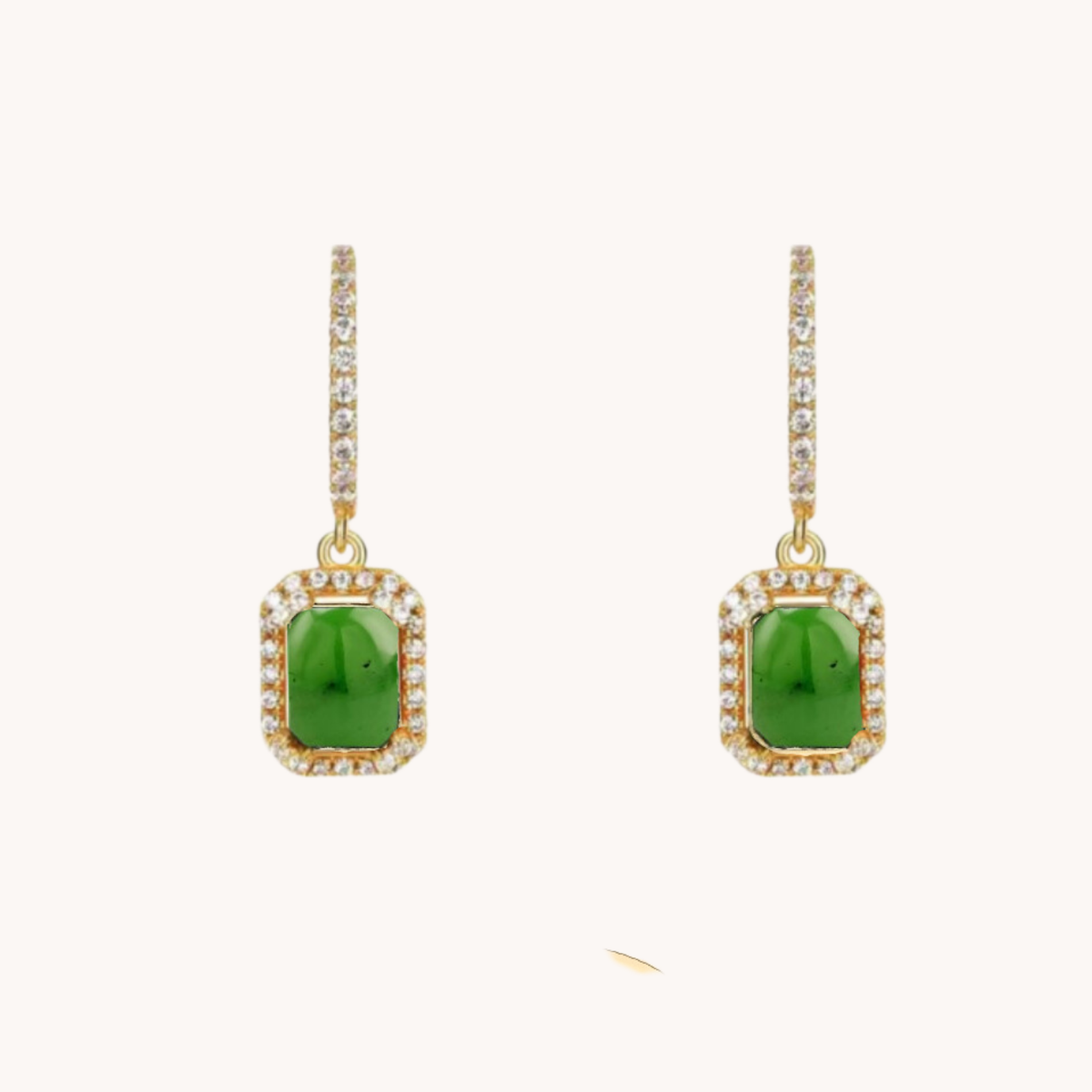 Jade Timeless Gold Drop Earrings