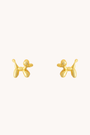 Dog Balloon Gold Stud Earrings