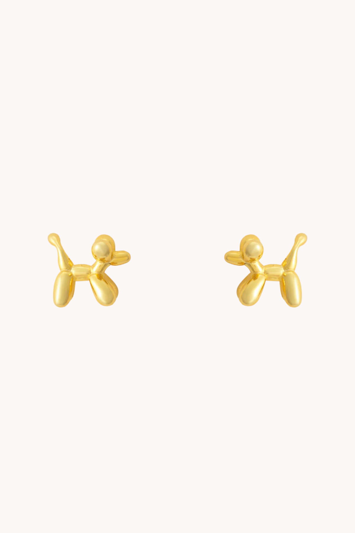 Dog Balloon Gold Stud Earrings