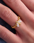 Bumbleebee Paperclip Gold Adjustable Ring