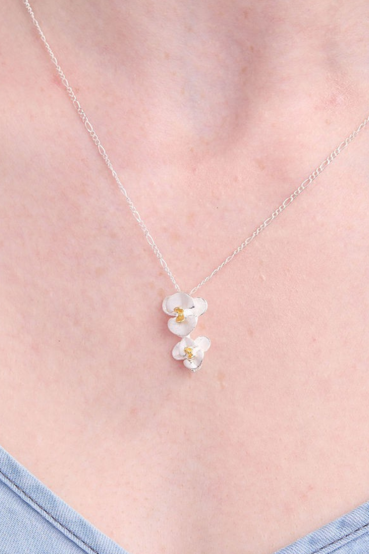 Orchid Silver Necklace