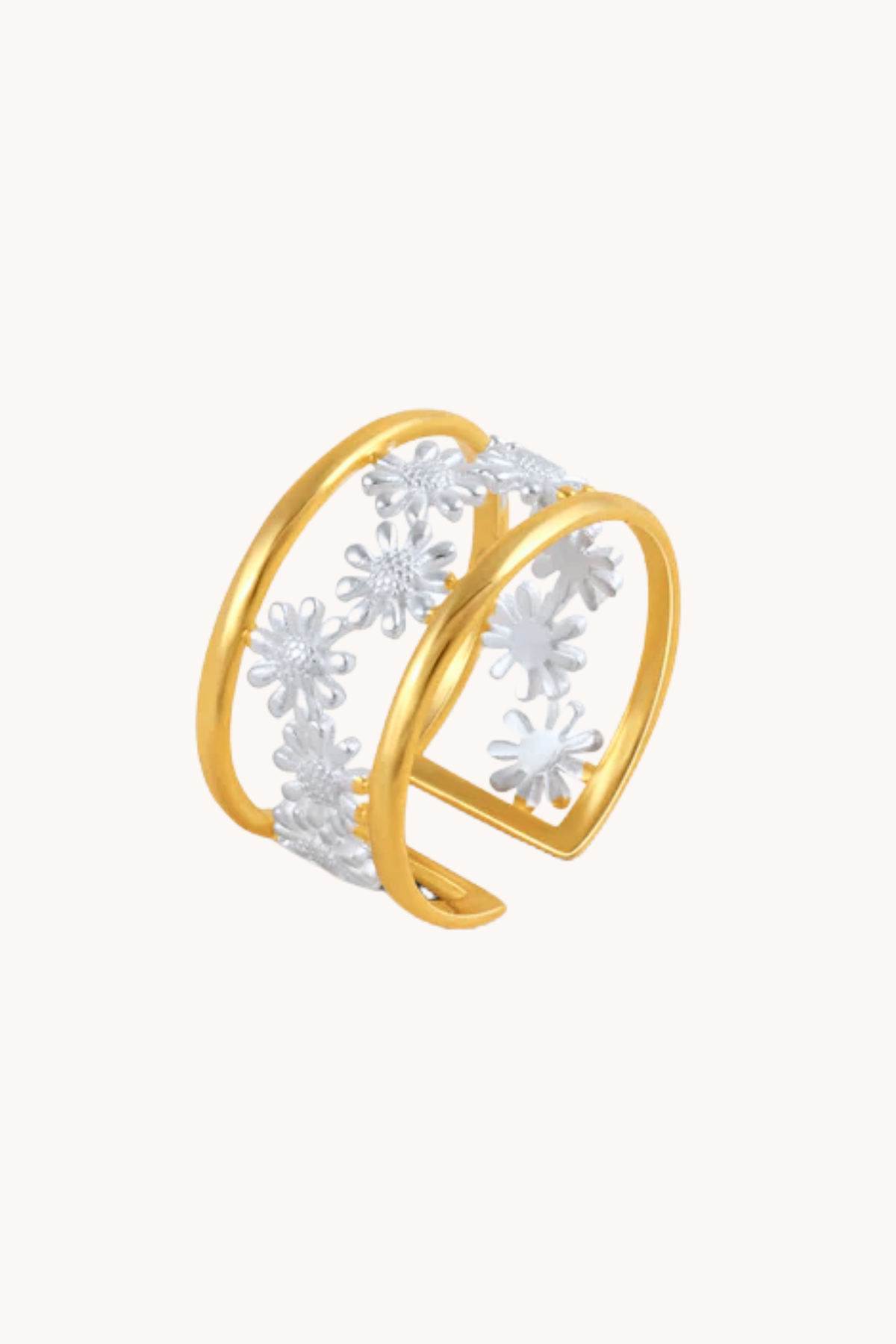 Daisy Gold Adjustable Ring